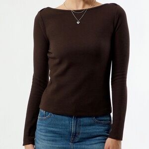 PacSun Jodi Long Sleeve Waffle Knit Top